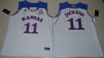 NCAA Kansas Jayhawks #11 Josh Jackson College Basketball White Jersey
