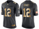 NFL New England Patriots #12 Brady Salute to Service Gold Number Jersey
