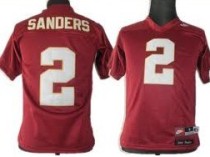 NCAA Florida State Seminoles #2 Sanders Authentic Red Football Jersey