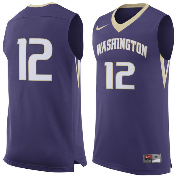 NCAA Washington Huskies #12 Basketball Jersey Purple