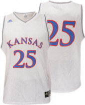 NCAA Kansas Jayhawks #25 Brandon Rush white jersey