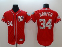 MLB Washington Nationals #34 Harper Red Spring Training Elite Jersey