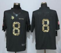 New Nike Minnesota Vikings 8 Bradford Anthracite Salute To Service Limited Jersey