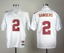 NCAA Florida State Seminoles #2 Deion Sanders white Jersey