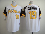 MLB San Diego Padres #19 Gwynn 1984 Throwback White Jersey