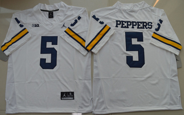 Jordan Brand Michigan Wolverines Jabrill Peppers 5 College White Limited Jersey