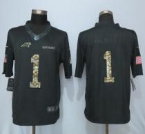 Nike Carolina Panthers 1 Newton Anthracite Salute To Service Limited Jersey