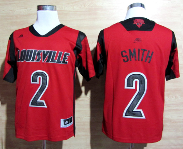 Louisville Cardinals  #2 Russ Smith Red Jersey Big Eas Patch