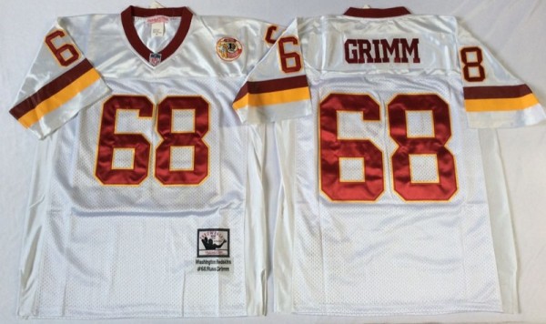 NFL Washington Redskins Red #68 Grimm White Throwback Jersey