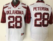 NCAA Oklahoma Sooners #28 Adrian Peterson White Jersey