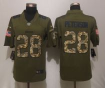 New Nike Minnesota Vikings 28 Peterson Green Salute To Service Limited Jersey