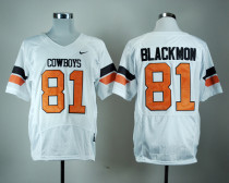 Nike Oklahoma State Cowboys Justin Blackmon 81 White Pro Combat College Football Jersey