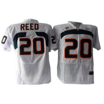 NCAA Miami Hurricanes #20 Reed white jersey