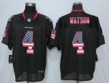 New Nike Houston Texans #4 Watson USA Flag Fashion Black Elite Jerseys