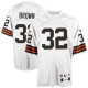 #32 Jim Brown White NFL Cleveland Browns Throwback Jersey
