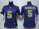Women New Nike Minnesota Vikings 5 Bridgewater Purple Strobe Elite Jersey