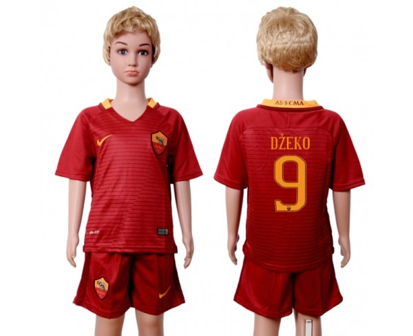 2016 Soccer Romo #9 Dzeko Home Kids Jersey