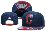 MLB Cleveland Indians Blue Snapback Hats--YD