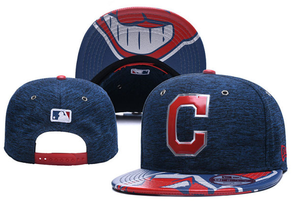 MLB Cleveland Indians Blue Snapback Hats--YD