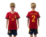 2016 Soccer Spain #2 Azpilicueta Home Kids Jersey