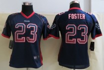 Women 2013 NEW Nike Houston Texans 23 Foster Drift Fashion Blue Elite Jerseys