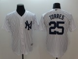 MLB Yankees 25 Gleyber Torres White Game Men Jersey