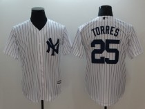 MLB Yankees 25 Gleyber Torres White Game Men Jersey