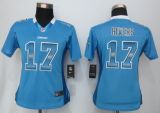 Women New Nike San Diego Charger 17 Rivers Blue Strobe Elite Jersey