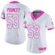 Women NFL Pittsburgh Steelers #53 Pouncey White Pink Color Rush Jersey