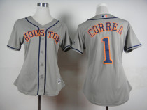 MLB Houston Astros #1 Correa Grey Women 2015 Jersey