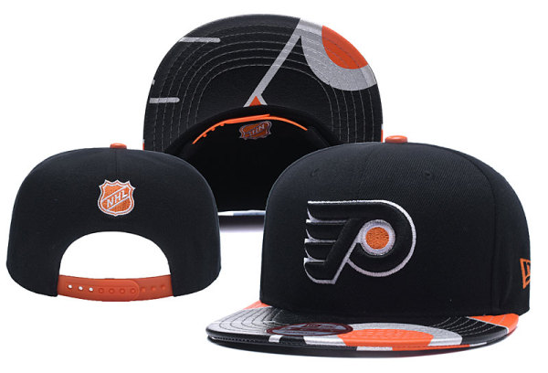 NHL Philadelphia Flyers Black Snapback Hats--YD