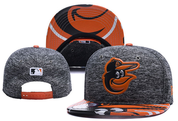 MLB Baltimore Orioles Black Snapback Hats--YD