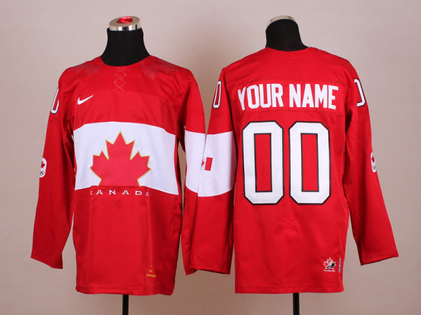 2014 Winter Olympic Team Canada Hockey Custom Jersey Red Color