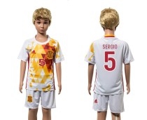 2016 Soccer Spain #5 Sergio Away Kids Jersey