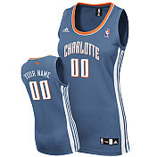 Blue Jersey, Women Charlotte Bobcats Custom Road NBA Jersey