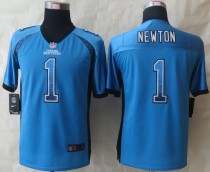 Youth 2014 New Nike Carolina Panthers 1 Newton Drift Fashion Blue Elite Jerseys