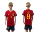 2016 Soccer Spain #8 Xavi Home Kids Jersey