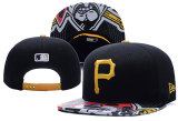 MLB Pittsburgh Pirates Black Snapback Hats--YD