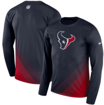 Men's Houston Texans Nike Navy Sideline Legend Prism Performance Long Sleeve T-Shirt.