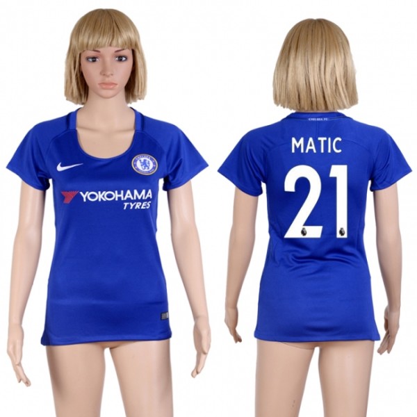 2017 Soccer Chelsea #21 Matic Home Women Jersey