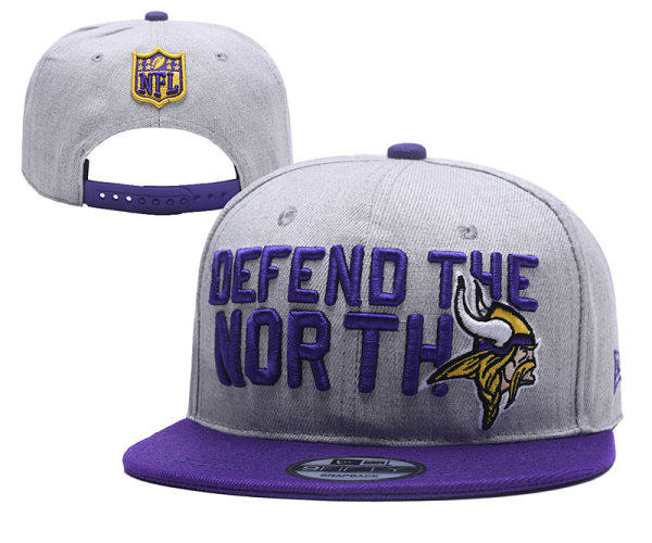 NFL Minnesota Vikings Grey Snapback Hats--YD
