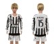 15-16 Soccer Club Juventus #15 Barzagli Long-Sleeve Kids Jersey