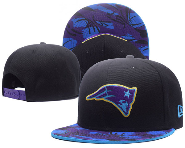 NFL New England Patriots Black Snapback Hats--GS