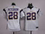 White #28 Peterson Youth Nike Minnesota Vikings Jersey
