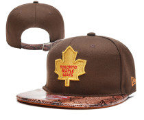 NHL Toronto Maple Leafs Brown Snapback Hats- -YD