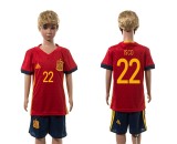 2016 Soccer Spain #22 Isco Home Kids Jersey