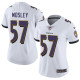 Womens NFL Baltimore Ravens #57 Mosley White Vapor Limited Jersey