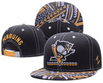NHL Pittsburgh Penguins Black Snapback Hats--GS