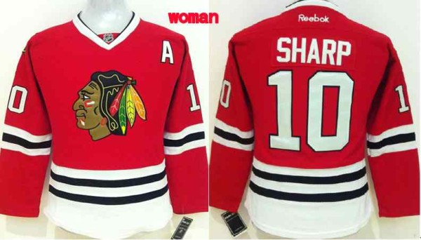NHL Chicago Blackhawks #10 Sharp Red Women Jersey with A Patch