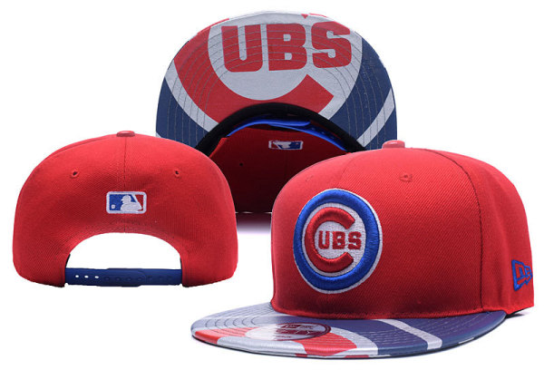 MLB Chicago Cubs Red Snapback Hats--YD